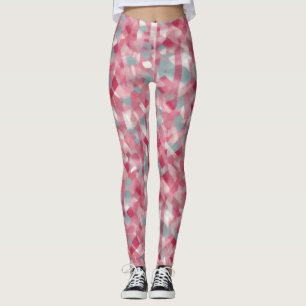 Modern printed pink womans  leggings