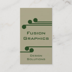 Modern Pro Business Card, Beige and Forest Green Card