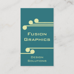 Modern Pro Business Card, Teal and Soft Yellow Card