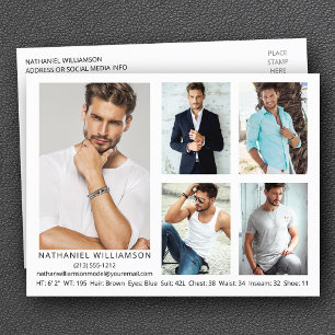 Modern Pro Model 5 Photos Comp Card Postcard