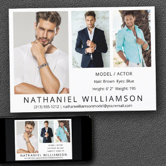 Modern Pro Model Actor 3 Photos Comp Card