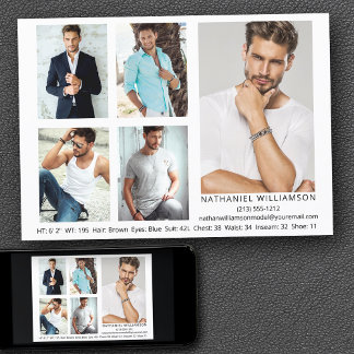 Modern Pro Model Actor 5 Photos Comp Card