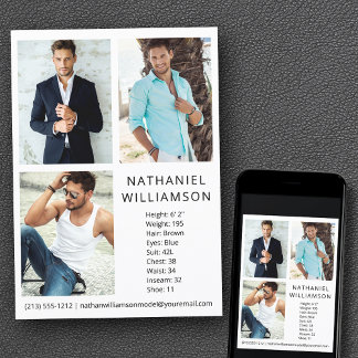 Modern Pro Model and Actor 3 Photos Comp Card