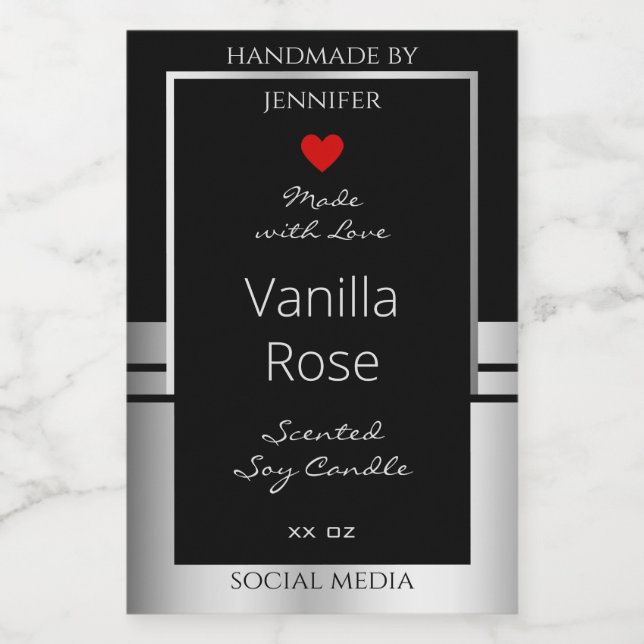 Modern Product Packaging Labels Black and Silver (Single Label)