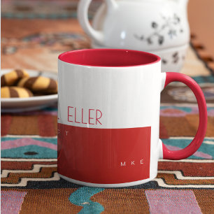 Modern Prof (architect) Half-Red Half-White Coffee Mug