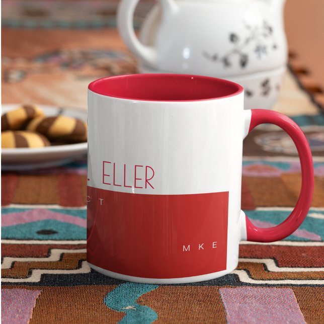 Modern Prof (architect) Half-Red Half-White Coffee Mug (Creator Uploaded)