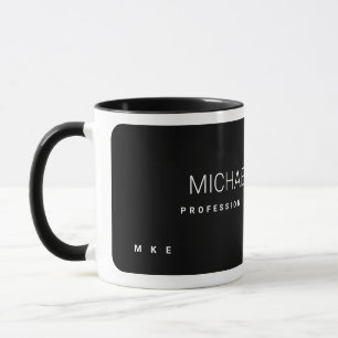 Modern Profession Business Name Black Coffee Mug