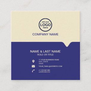Modern Professional 2 colours add your logo Square Business Card
