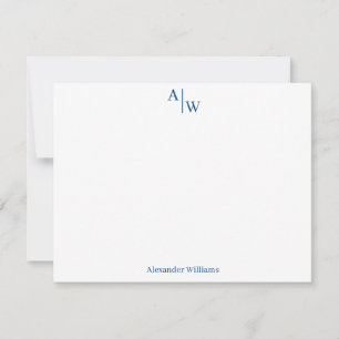 Modern Professional 2 Monogram Basic Navy Blue Card