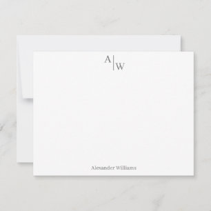 Modern Professional 2 Monogram Classic Dark Grey Card