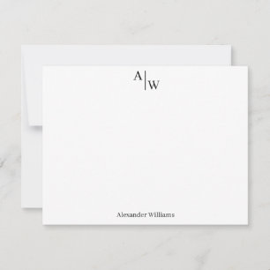 Modern Professional 2 Monogram Initial Basic Black Card