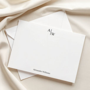 Modern Professional 2 Monogram Initial Basic Black Card