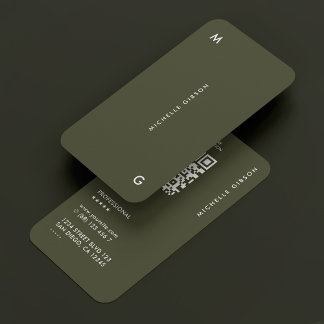 Modern Professional Army Green Simple Business Card
