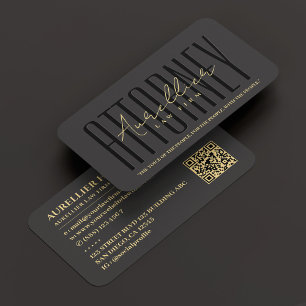 Modern Professional Attorney Law Firm Black  Business Card