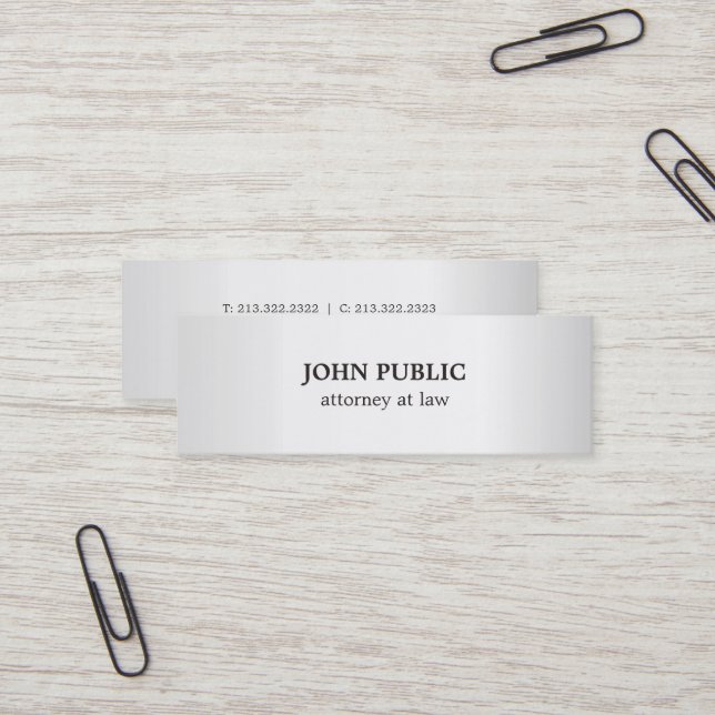 Modern Professional Attorney Lawyer Luxury Silk Mini Business Card (Front/Back In Situ)