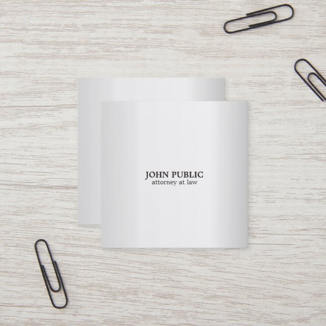 Modern Professional Attorney Lawyer Luxury Silk Square Business Card (Front/Back In Situ)