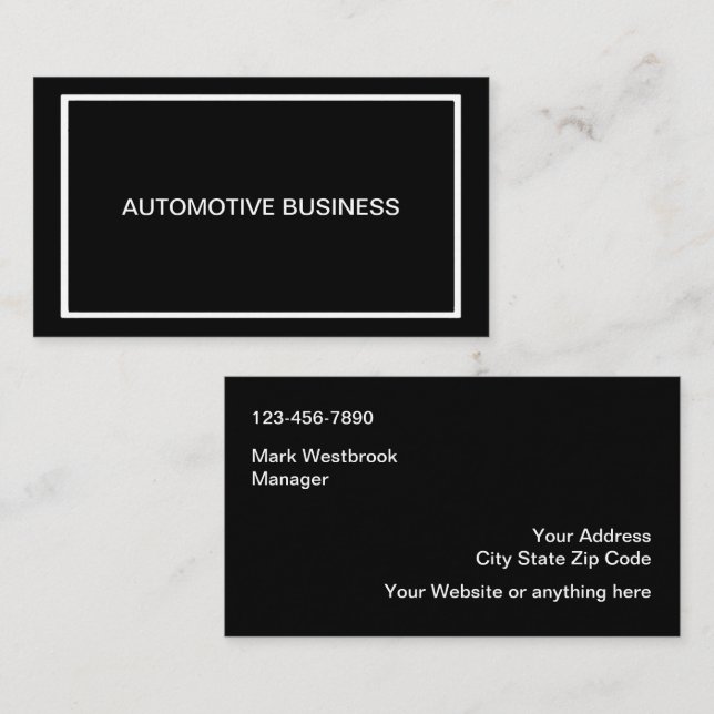 Modern Professional Automotive Business Cards (Front/Back)