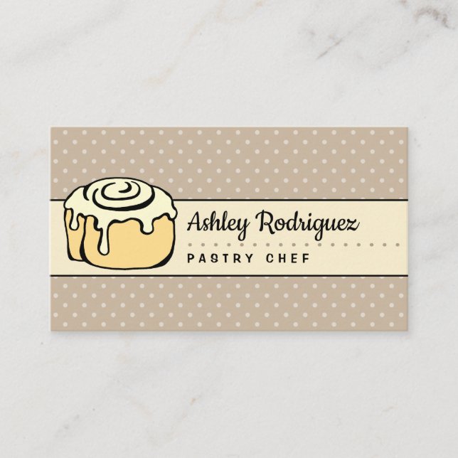 Modern Professional Bakery Chef Elegant Vintage Business Card (Front)