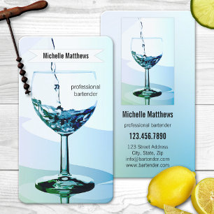 Modern Professional Bartender Business Card