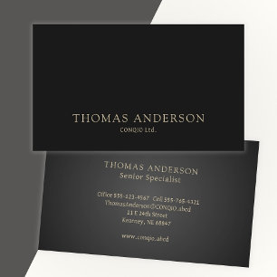 Modern Professional Beige on Black Business Card