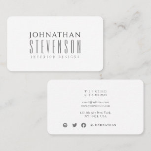 Modern Professional Black and White Business Card