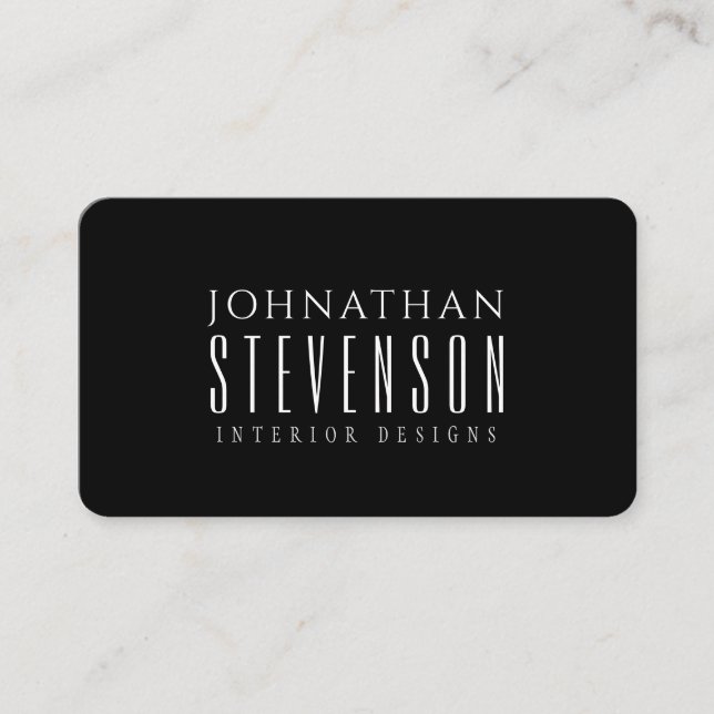 Modern Professional Black and White Business Card (Front)