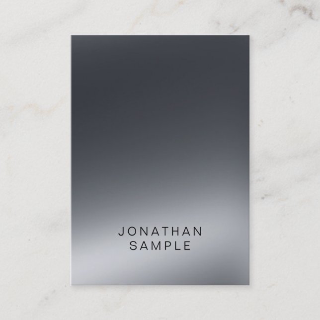 Modern Professional Black And White Elegant Plain Business Card (Front)