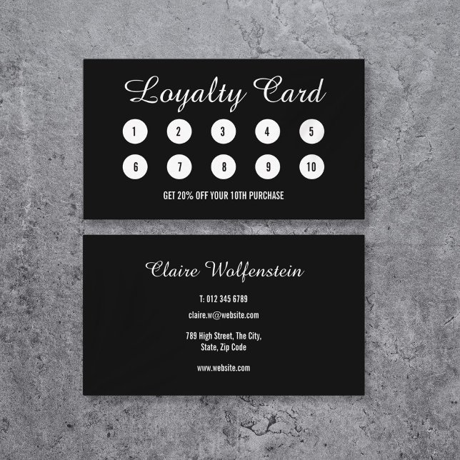 Modern Professional Black and White Loyalty Card (Modern Professional Black and White Loyalty Card)