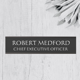 Modern Professional Black Door Sign Name Plate