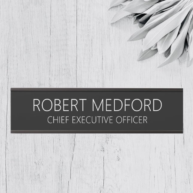 Modern Professional Black Door Sign Name Plate (Creator Uploaded)