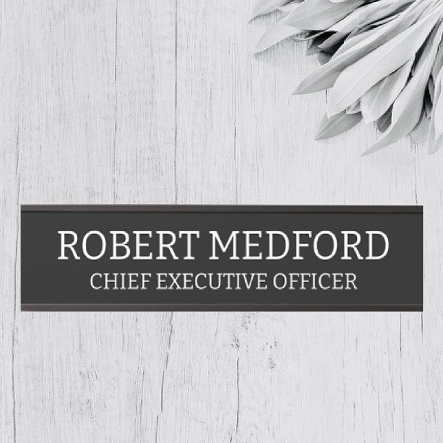 Modern Professional Black Door Sign Name Plate (Creator Uploaded)