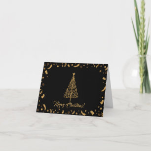 Modern Professional Black & Gold Christmas Card