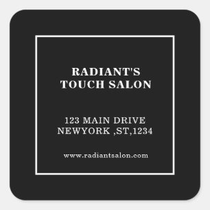 Modern Professional Black Gray Business Branding Square Sticker