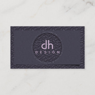 Modern Professional Black Leather Design Business Card