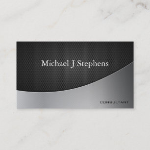 Modern Professional Black Metal Textured Simple Business Card