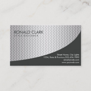 Modern Professional Black Silver Metal Steel Business Card