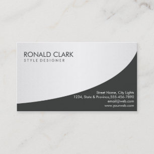 Modern Professional Black Silver Metal Steel Business Card