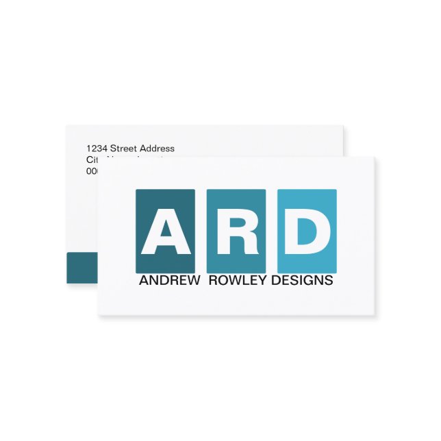 Modern Professional Blue Business Card (Front/Back In Situ)