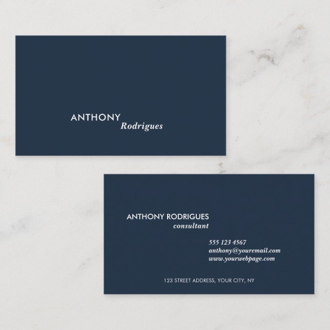 Modern Professional Blue Business Card (Front/Back)