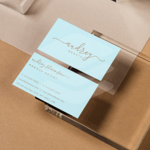 Modern Professional Blue Gold Signature Business Card