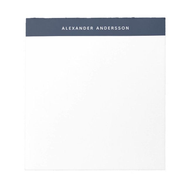 Modern Professional Blue Personalised Notepad (Front)