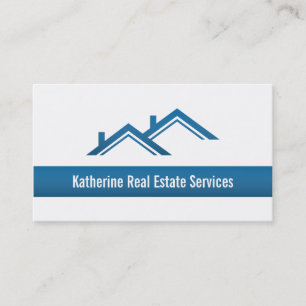 Modern Professional Blue Real Estate Realtor Business Card