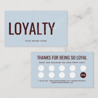 Modern professional blue red customer loyalty card