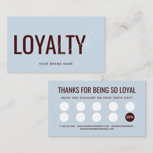 Modern professional blue red customer loyalty card (Front/Back)