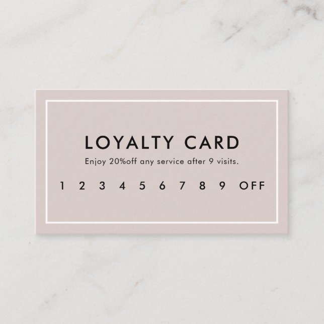 Modern Professional Blush Beige Loyalty Card (Front)