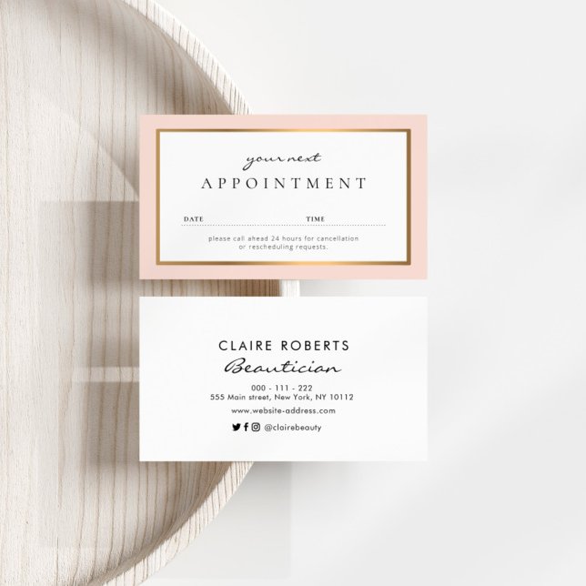 modern professional blush gold appointment card (Creator Uploaded)