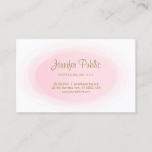 Modern Professional Blush Pink Gold Elegant Simple Business Card