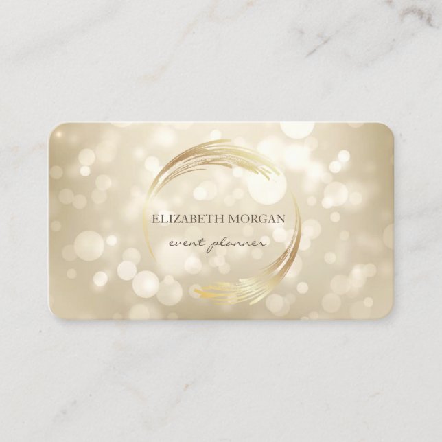 Modern Professional  Bokeh Geometric Business Card (Front)