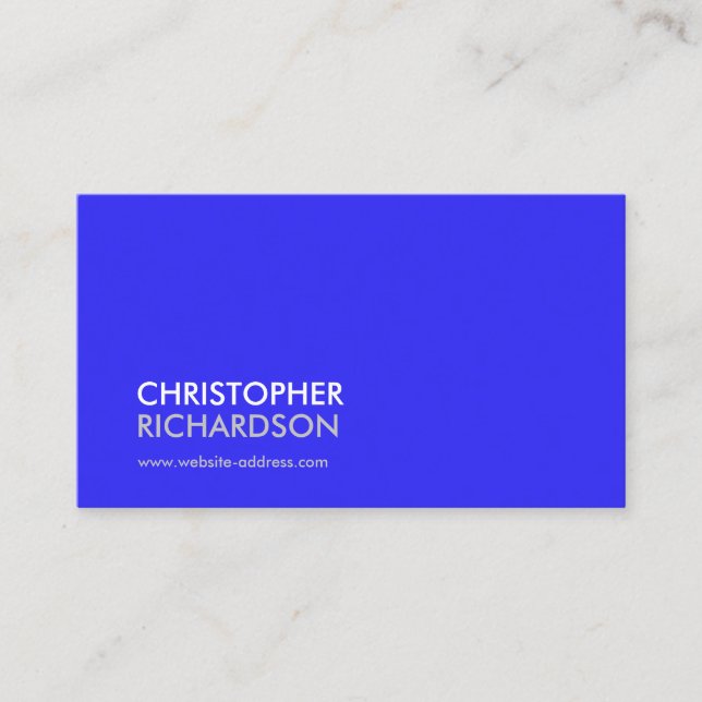 MODERN PROFESSIONAL Bright Blue Business Card (Front)