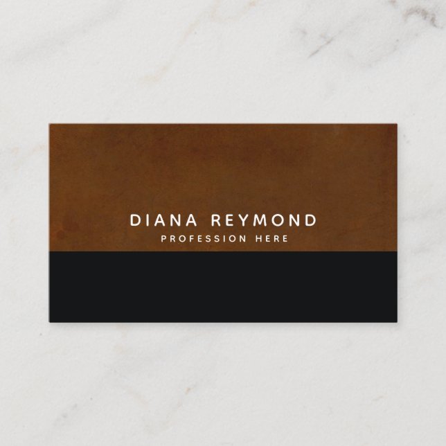 modern professional brown & black business card (Front)